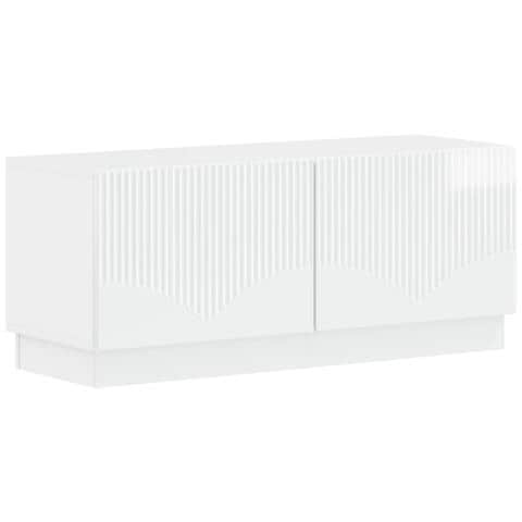 Mobile TV Bianco Lucido Legno ingegnerizzato - Foto 1