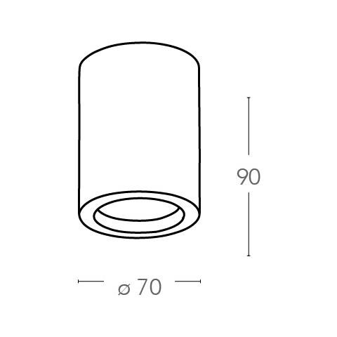 Plafoniera cilindrica fissa Space finiture gesso con portalampade GU10 - Foto 5