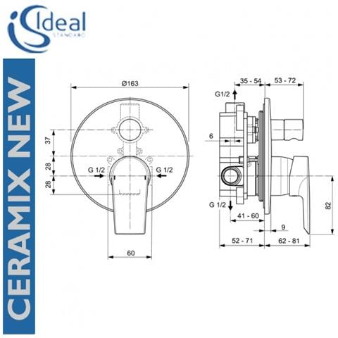 Ceramix New A6549aa Miscelatore Incassoper Vasca / doccia - Foto 2