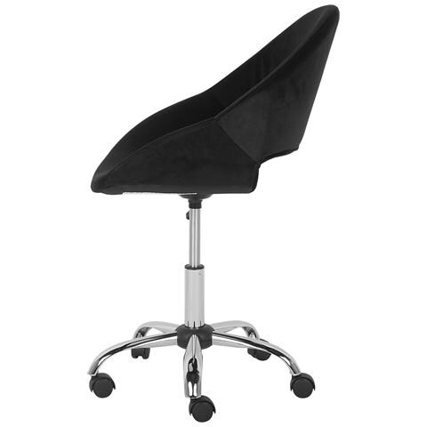 Sedia Da Ufficio Con Rotelle In Velluto Nero Selma - Foto 19