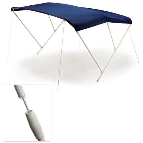 Capottina Tendalino Parasole 3 Archi In Alluminio Verniciato Bianco Telo Blu 185 180 140 3 Archi - Foto 1