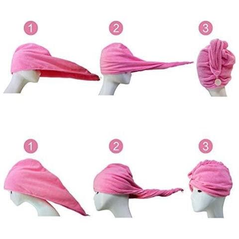 Microfibra Capelli Turbante Wrap Tovagliolo Di Secchezza 30 X 71 Cm 2 Pack (grigio Scuro) - Foto 2