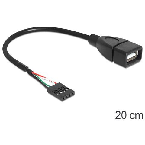 83291, USB 2.0-A, 4pin, Femmina / femmina, Nero, 0,2m - Foto 1