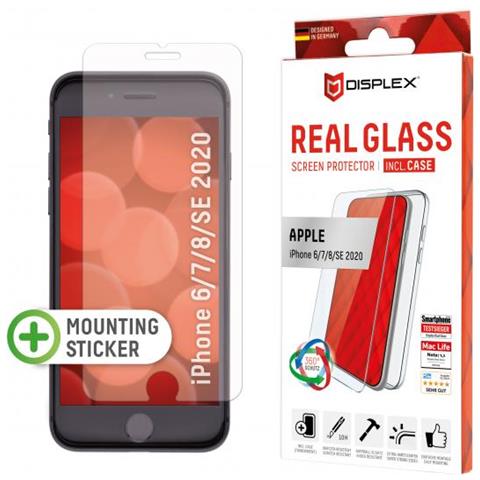 Displex Panzerglas + Case Fr Apple Iphone 7/8 / se (2020) - Montagesticker - Kratzer-resistent - Apple - Iphone 7/8 / se (2020) - Schlagfest - Kratzresistent - Staubresistent - Transparent - 1 Stck (e) (01254)  - Foto 1