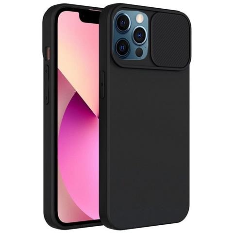 Custodia Tpu Silicone Slide Cover Case Per Apple Iphone 12 Pro Black - Foto 1