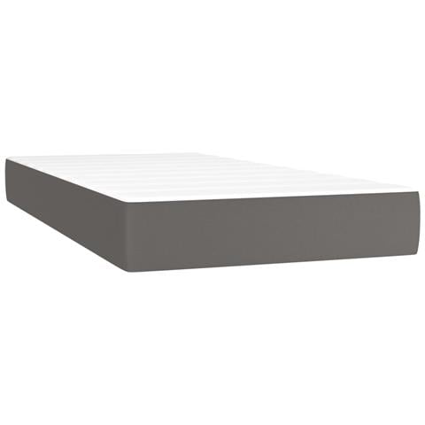 Materasso A Molle Grigio 90x190x20 Cm In Similpelle - Foto 1