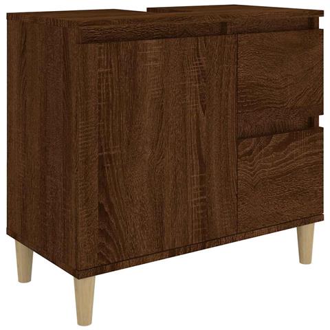 Armadietto Bagno Rovere Marrone 65x33x60cm In Legno Multistrato - Foto 1