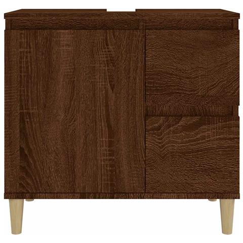 Armadietto Bagno Rovere Marrone 65x33x60cm In Legno Multistrato - Foto 10
