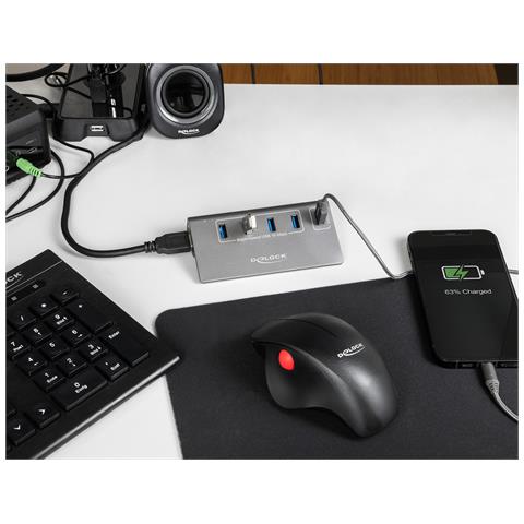 Hub USB 10 Gbps con 4 porte USB Tipo-A + 1 porta di ricarica veloce con alimentatore - Foto 5