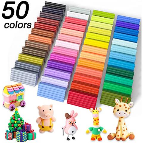 Argilla Polimerica, 50 Colori Argilla Da Modellare, Cottura Al Forno, Kit Di Argilla Creativa Con 19 Strumenti Di Argilla E 10 Tipi Di Accessori, Non Tossico, Non Appiccicoso, Ideale Regalo Di Argilla Artigianale Fai-da-te Per Bambini Adulti - Foto 3