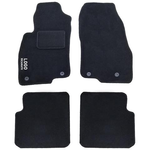 Tappetini Auto Compatibili Per Mito | Tappeti Sagomati | In Moquette Nera | Logo Ricamato Battitacco E 4 Clip Di Fissaggio | Accessori Interni - Foto 1