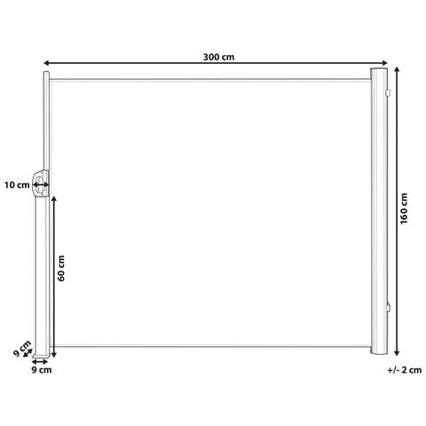Tenda Laterale Estraibile 160 X 300 Cm Beige Dorio - Foto 11