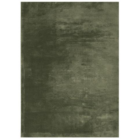 Tappeto Pelo Corto Huarte Morbido Lavabile Verde Bosco - Foto 1