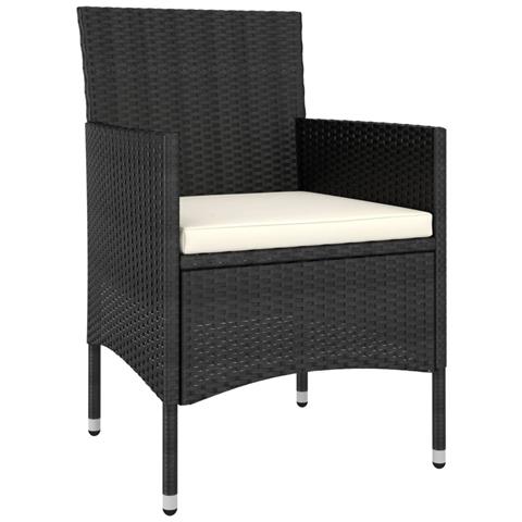 Set Divani Da Giardino 5 Pz In Polyrattan Nero - Foto 3
