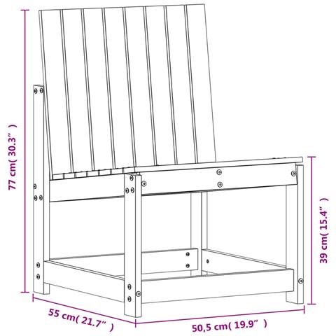 Set Salotto da Giardino 3 pz Bianco in Legno Massello di Pino - Foto 10
