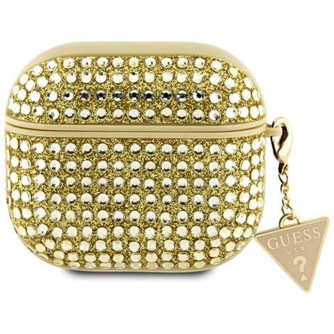 Cover Per Airpods 3 4g Diamond Con Charm A Triangolo Ornato Da Strass, Oro - Foto 1