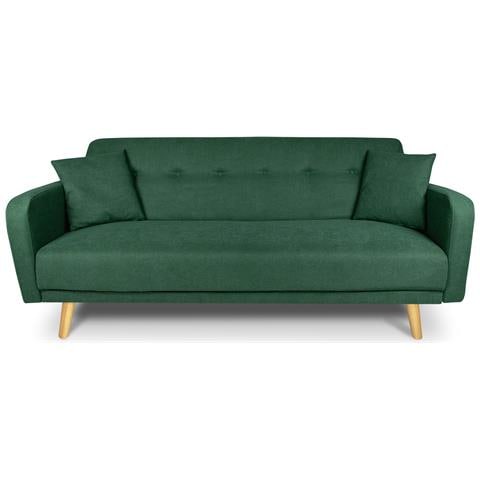 Samira Divano Letto Clic Clac In Tessuto Verde Abete, Divano