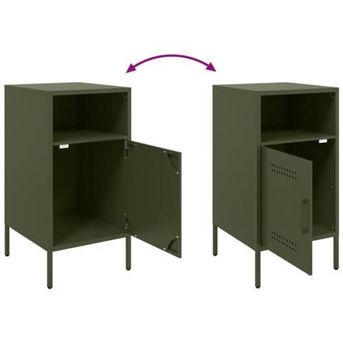 Comodino Verde Oliva 36x39x68 cm in Acciaio - Foto 10