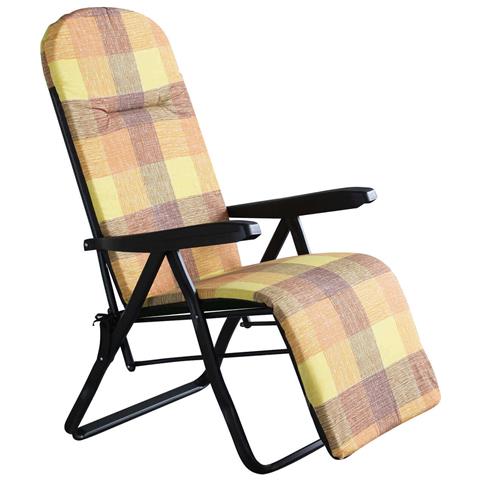 Sedia Sdraio In Acciaio Con Schienale E Poggiapiedi Reclinabili E Cuscini Firenze - Yellow - Foto 1