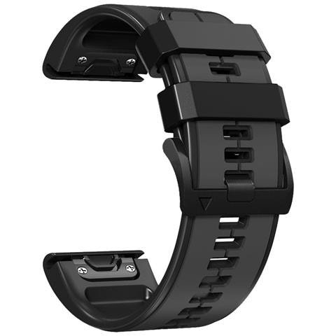 Cinturini Per Orologi In Silicone Morbido Da 26 Mm Per Garmin Fenix 6x /fenix7x / 7x Pro, Coros Black - Foto 1
