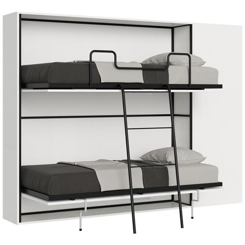 Letto Kando Doppio Bianco Frassino Composizione H Con Materassi - Foto 1