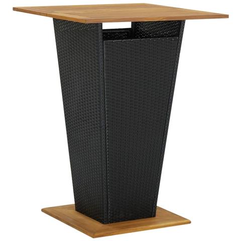 Set Bar Giardino 5 pz Nero Polyrattan e Legno Massello Acacia - Foto 8