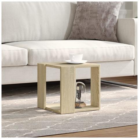 Tavolino Da Salotto Rovere Sonoma 32x32x30cm Legno Multistrato - Foto 3