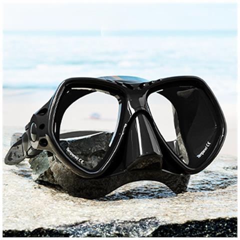 Maschera Subacquea - Maschera Snorkeling Integrale Per Una Visione Subacquea Nitida Black - Foto 2