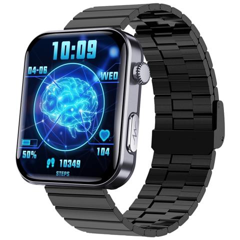 Smartwatch: Misura La Frequenza Cardiaca, La Pressione Sanguigna, L'ossigeno Nel Sangue E I Passi Black Bamboo Edition Strap - Foto 10