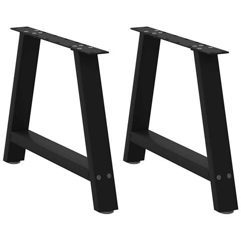 Gambe Tavolino Da Caffè A A 2 Pz Nero 60x(42-43) Cm In Acciaio - Foto 1