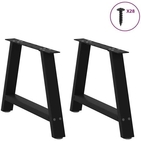 Gambe Tavolino Da Caffè A A 2 Pz Nero 60x(42-43) Cm In Acciaio - Foto 3