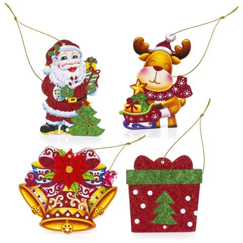 Pacchetto Da 4 Figurine In Schiuma. 12 Design Natalizi Random. - Foto 2