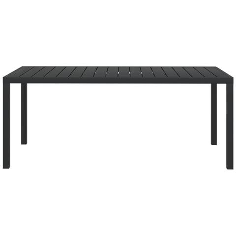 Tavolo Da Giardino Nero 185x90x74 Cm In Alluminio E Wpc - Foto 1