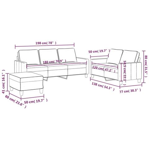 Set di Divani 3 pz con Cuscini Rosso Vino in Velluto - Foto 9