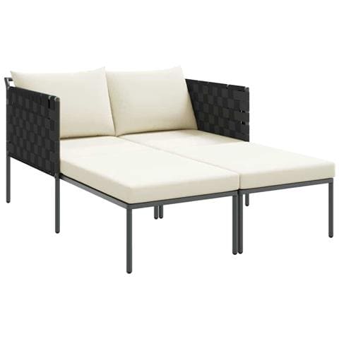 lettino prendisole  con cuscini per 2 persone grigio antracite 115x153x69,5 cm in acciaio - Foto 1