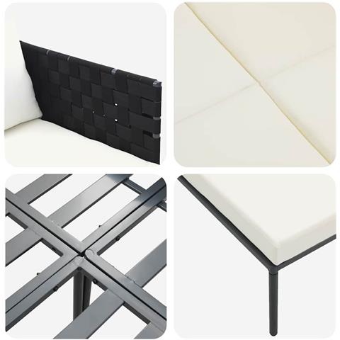 lettino prendisole  con cuscini per 2 persone grigio antracite 115x153x69,5 cm in acciaio - Foto 9