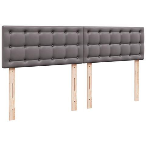 Struttura Letto Pouf con Materasso Grigio 160x200 cm Similpelle - Foto 9