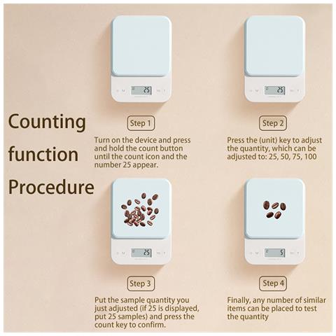 Bilancia Da Cucina Digitale Con Funzione Di Conteggio - Modello Con Batterie Blu - Foto 2