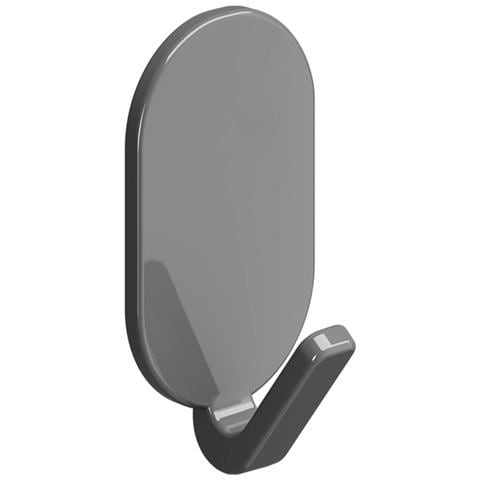Ganci Ovali Autoadesivi Grigi - Set Da 5, Resistenti Fino A 10 Kg, Ideali Per Bagno E Cucina Grey - Foto 2