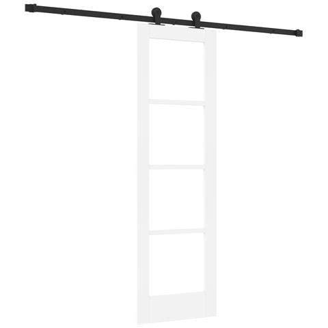 "Porta Scorrevole con Kit Hardware ""ORKDAL"" Bianca 61x198.5 cm, Porta Interna con Vetro ""ORKDAL"" Bianca 61x198.5x4 cm" - Foto 1