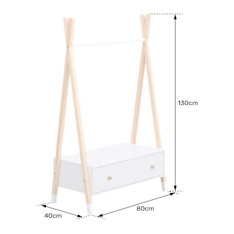 Armadio Per Bambini In Legno E Bianco Con Cassetto Lou - Foto 2