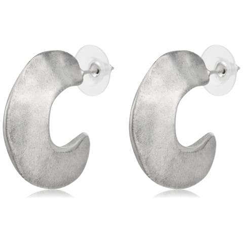 Orecchini A Cerchio Silver Sand Con Cerchio Irregolare - Foto 1