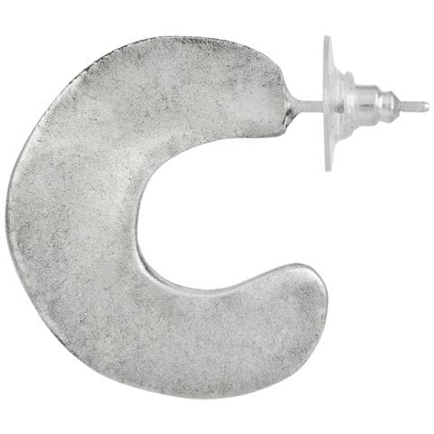 Orecchini A Cerchio Silver Sand Con Cerchio Irregolare - Foto 4