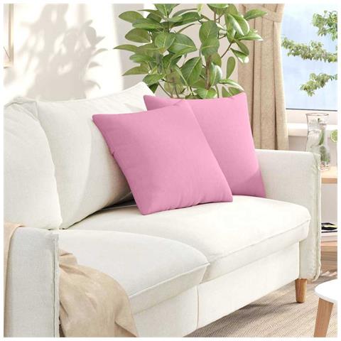 Cuscini da Divano 2 pcs Rosa 45 x 45 cm Tessuto - Foto 2