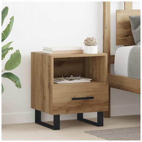 Armadio da Notte 2 pcs rovere artigianale 40 x 35 x 47,5 cm - Foto 2