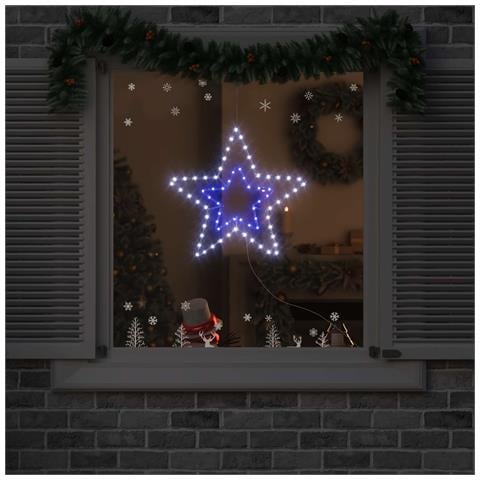 Stella di Natale Bianco Freddo 51,5 x 50 x 0,65 cm Ferro - Foto 2