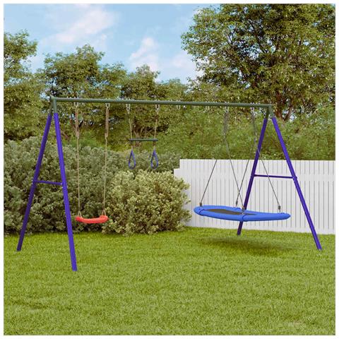 Set Gioco da Esterno con Altalena Trapezio e Altalena Nido - Foto 2