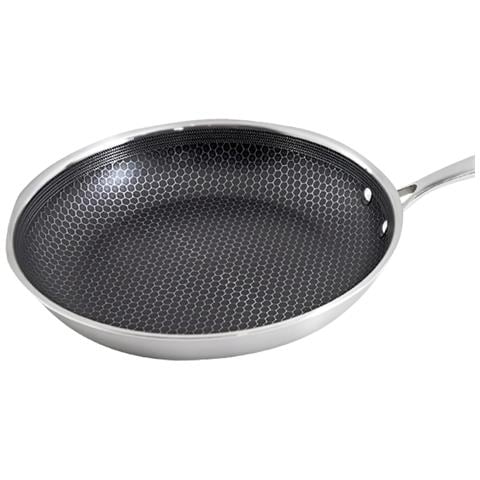 Padella Da 24 Cm Con Rivestimento A Nido D'ape E Manico Lungo, Argento - Foto 1