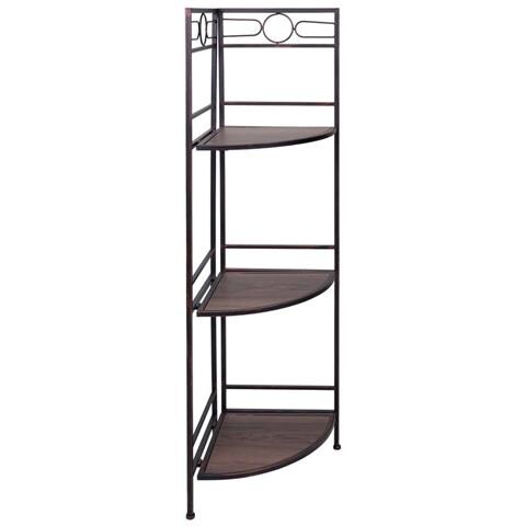 Scaffale Angolare In Legno Nero E Metallo 50x36x126h - Foto 1