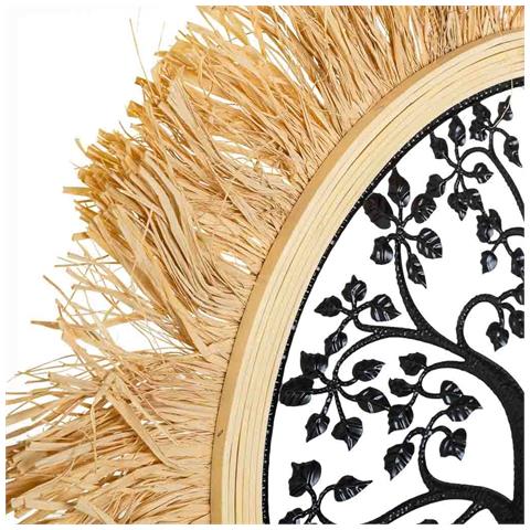 Specchio In Metallo E Rafia Marrone D62x1,5h - Foto 8